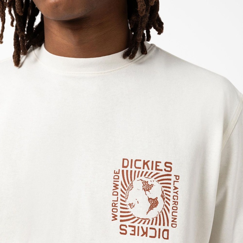 Men's Dickies Marbury Short Sleeve T-Shirt White | 185249GFA