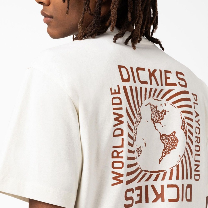 Men's Dickies Marbury Short Sleeve T-Shirt White | 185249GFA