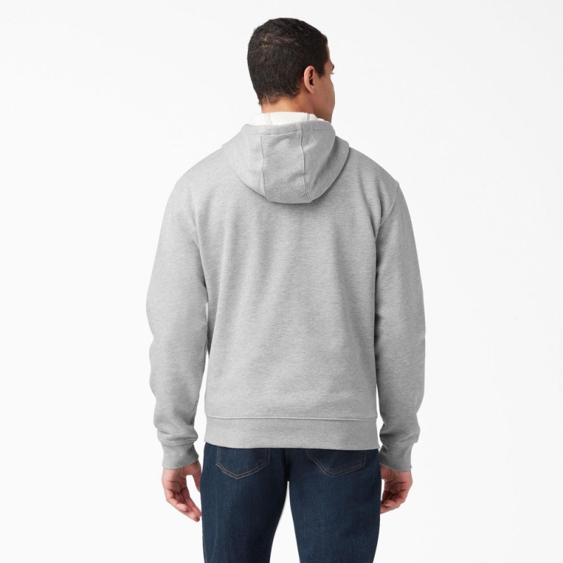 Men's Dickies Midweight Fleece Hoodie Grey | 612798WRK