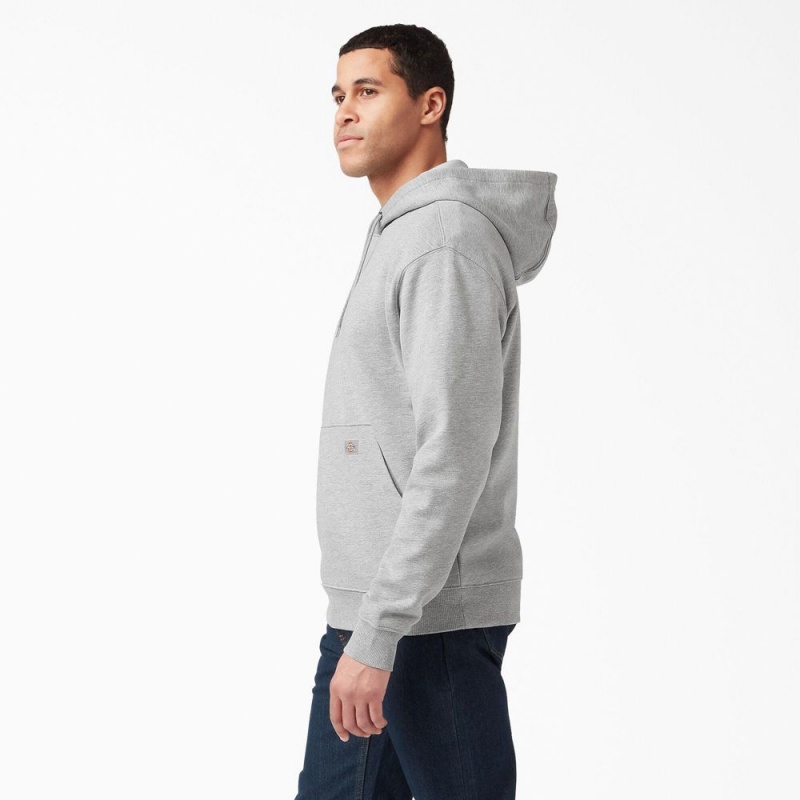 Men's Dickies Midweight Fleece Hoodie Grey | 612798WRK