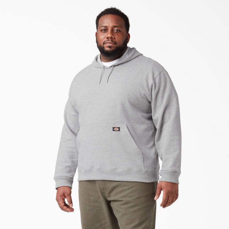 Men's Dickies Midweight Fleece Hoodie Grey | 612798WRK