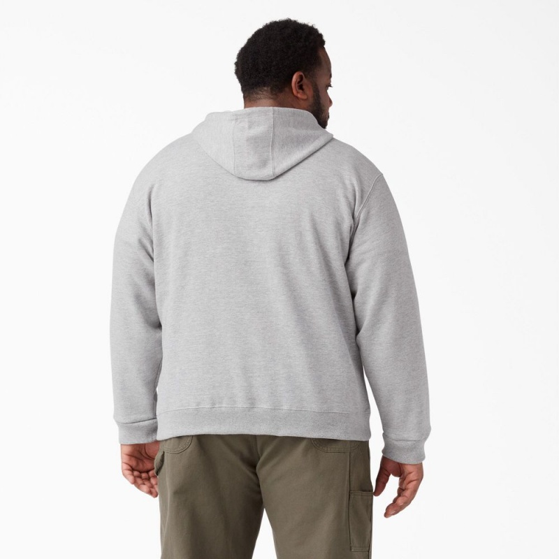 Men's Dickies Midweight Fleece Hoodie Grey | 612798WRK