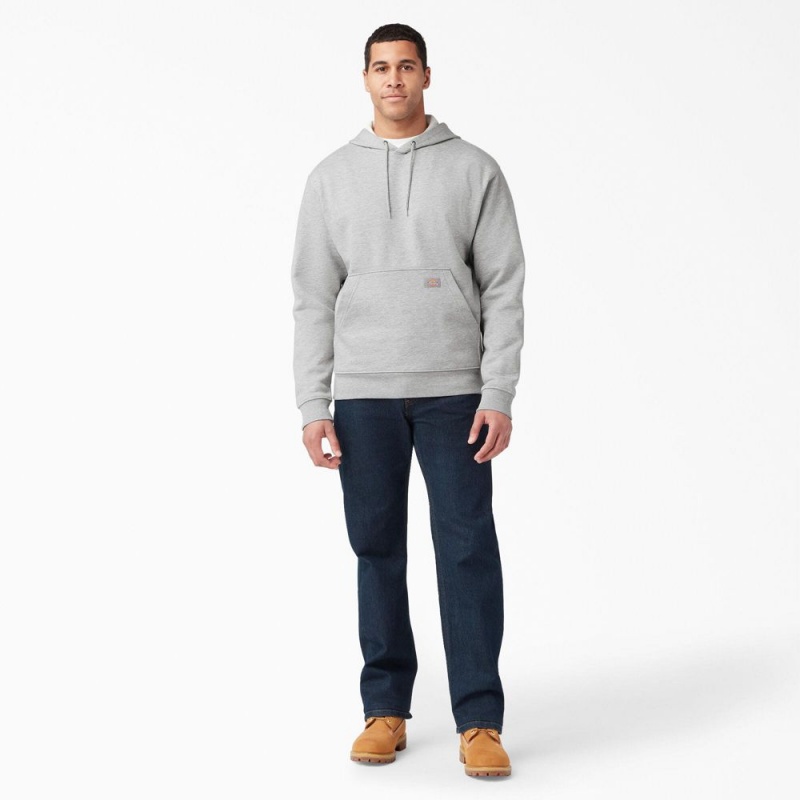 Men's Dickies Midweight Fleece Hoodie Grey | 612798WRK