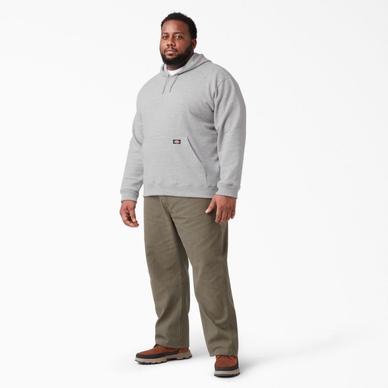 Men's Dickies Midweight Fleece Hoodie Grey | 612798WRK