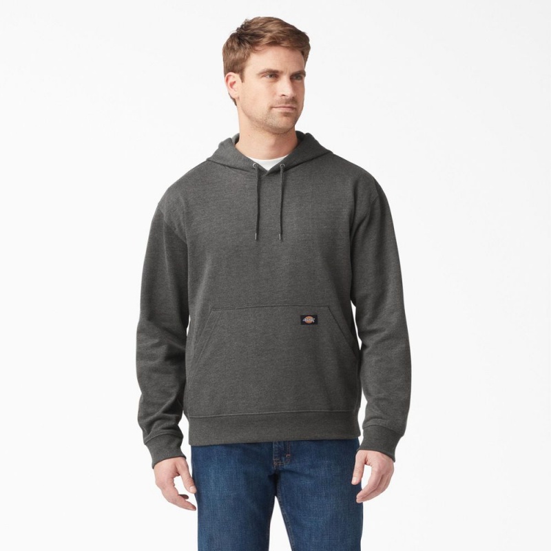 Men\'s Dickies Midweight Fleece Hoodie Grey | 652719GDS