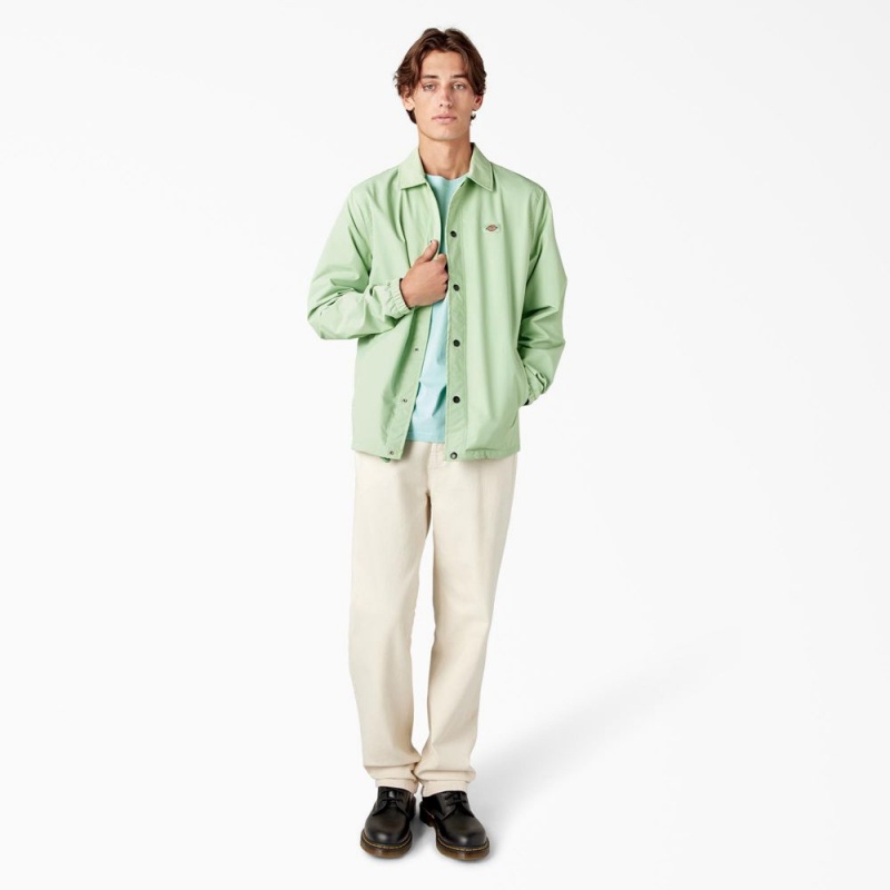 Men's Dickies Oakport Coaches Jacket Green | 390687GMF