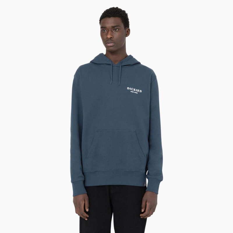 Men's Dickies Oatfield Hoodie Blue | 652813FSU