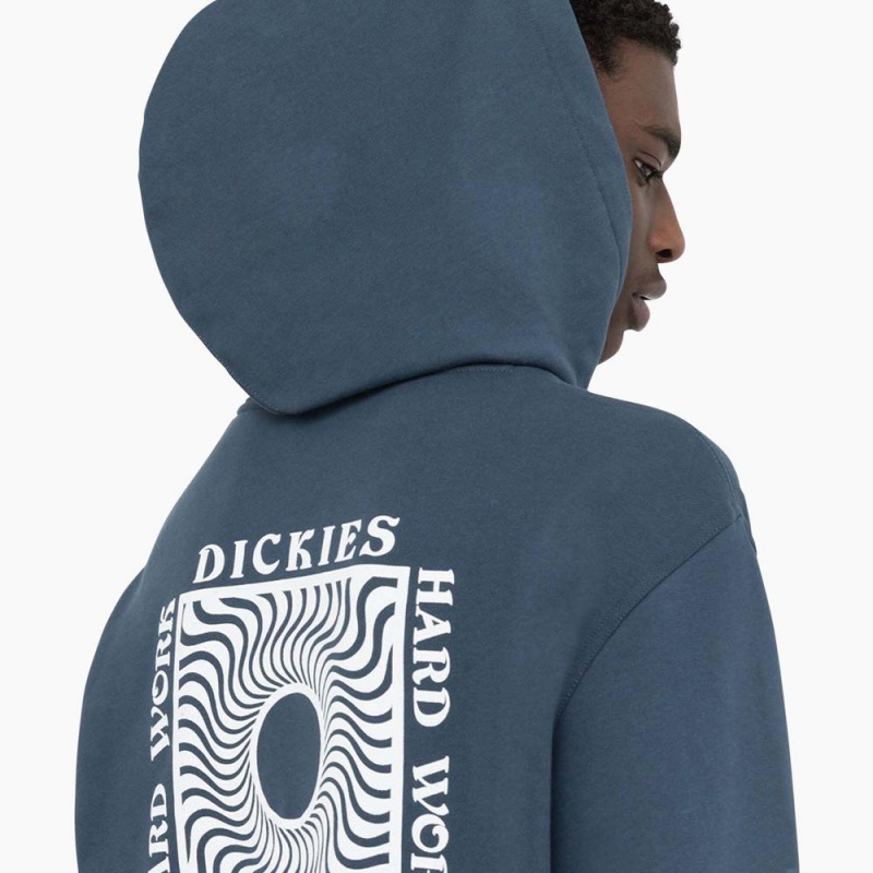 Men's Dickies Oatfield Hoodie Blue | 652813FSU