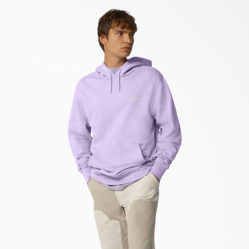 Men's Dickies Oatfield Hoodie Purple | 691305BXY