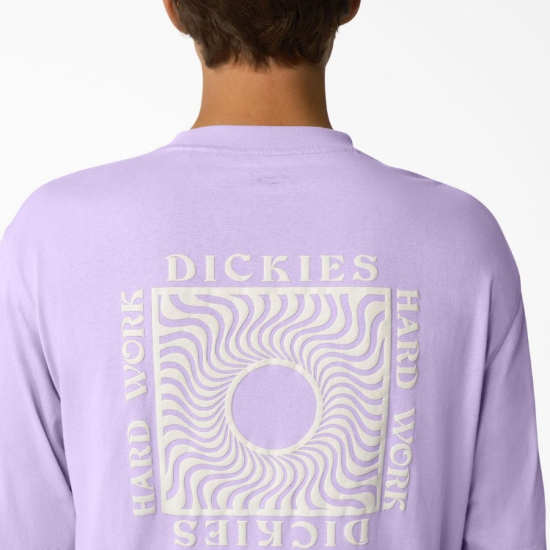 Men's Dickies Oatfield Long Sleeve T-Shirt Purple | 129756ZTW