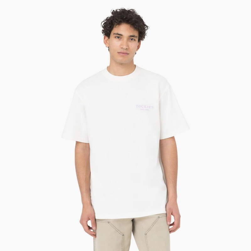 Men's Dickies Oatfield Short Sleeve T-Shirt White | 702539GJC