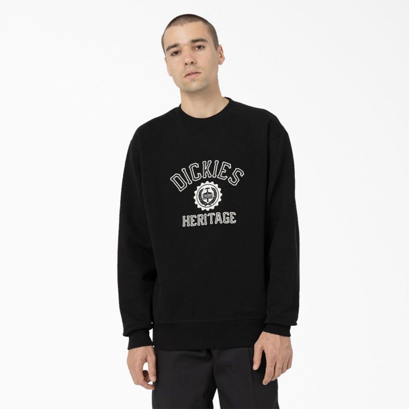 Men\'s Dickies Oxford Graphic Sweatshirt Black | 215963BAD