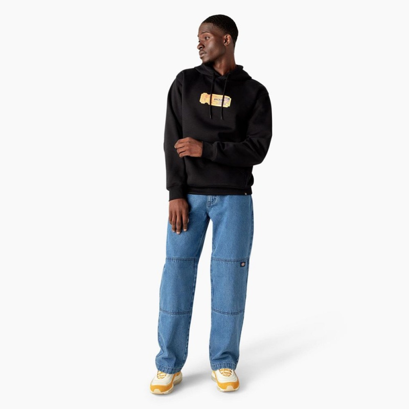 Men's Dickies Paxico Graphic Hoodie Black | 374268MSY