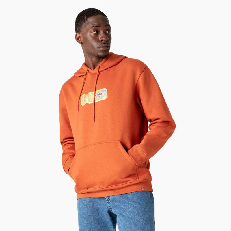 Men's Dickies Paxico Graphic Hoodie Orange | 274639SCZ