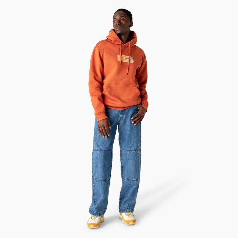 Men's Dickies Paxico Graphic Hoodie Orange | 274639SCZ