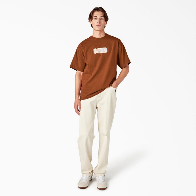 Men's Dickies Paxico Graphic T-Shirt Brown | 832764EVG