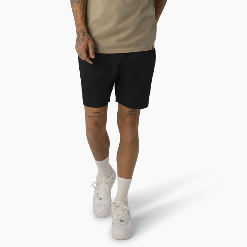 Men's Dickies Pelican Rapids Relaxed Fit Shorts Black | 970861DPK