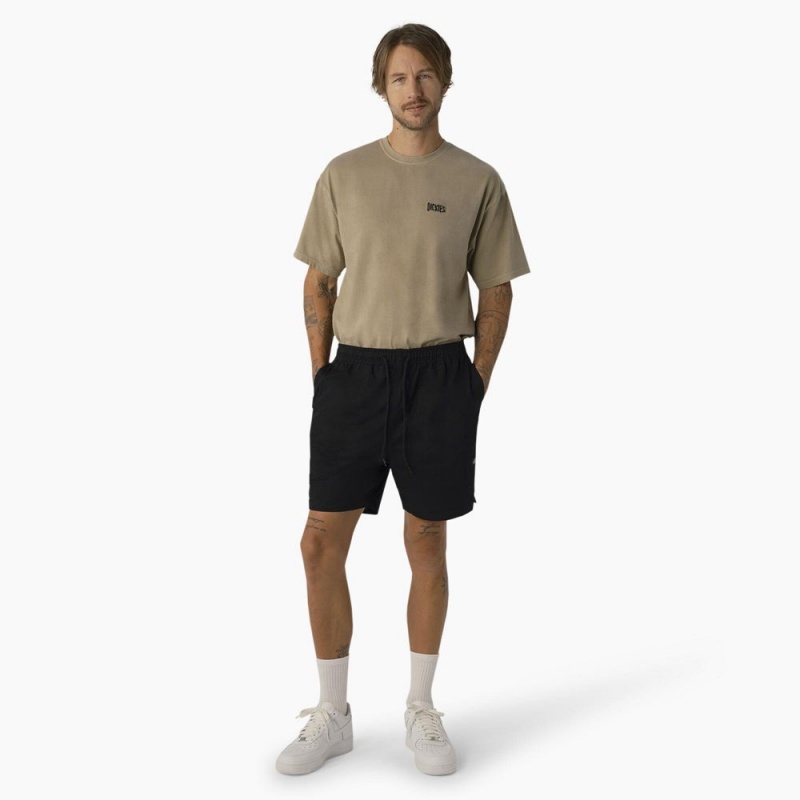 Men's Dickies Pelican Rapids Relaxed Fit Shorts Black | 970861DPK