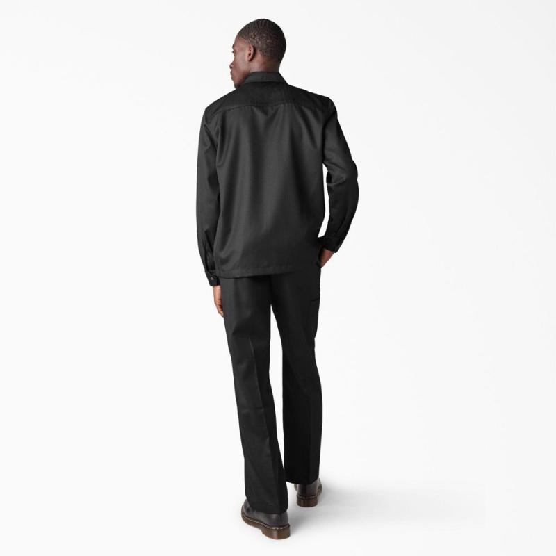 Men's Dickies Premium Collection Boxy Shirt Black | 961043FJN