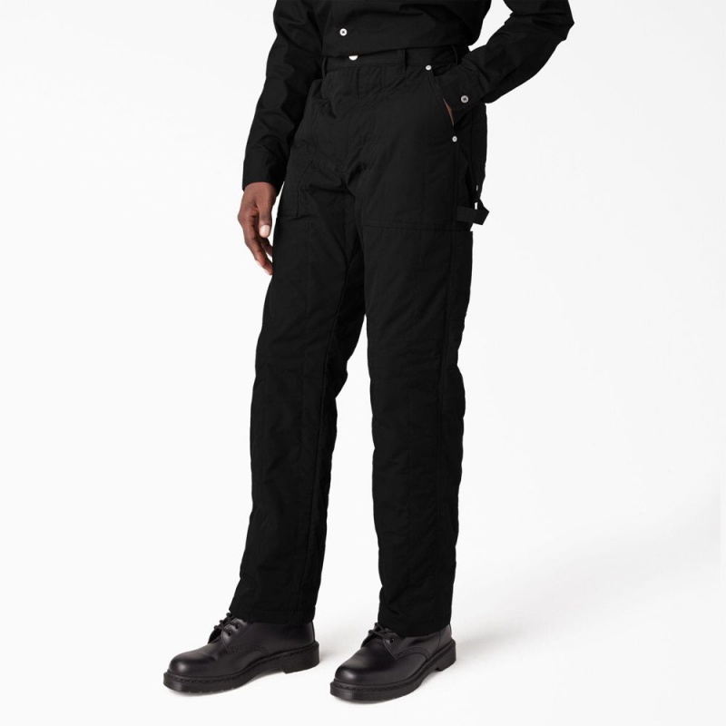 Men's Dickies Premium Collection Quilted Utility Pants Black | 793054MGP