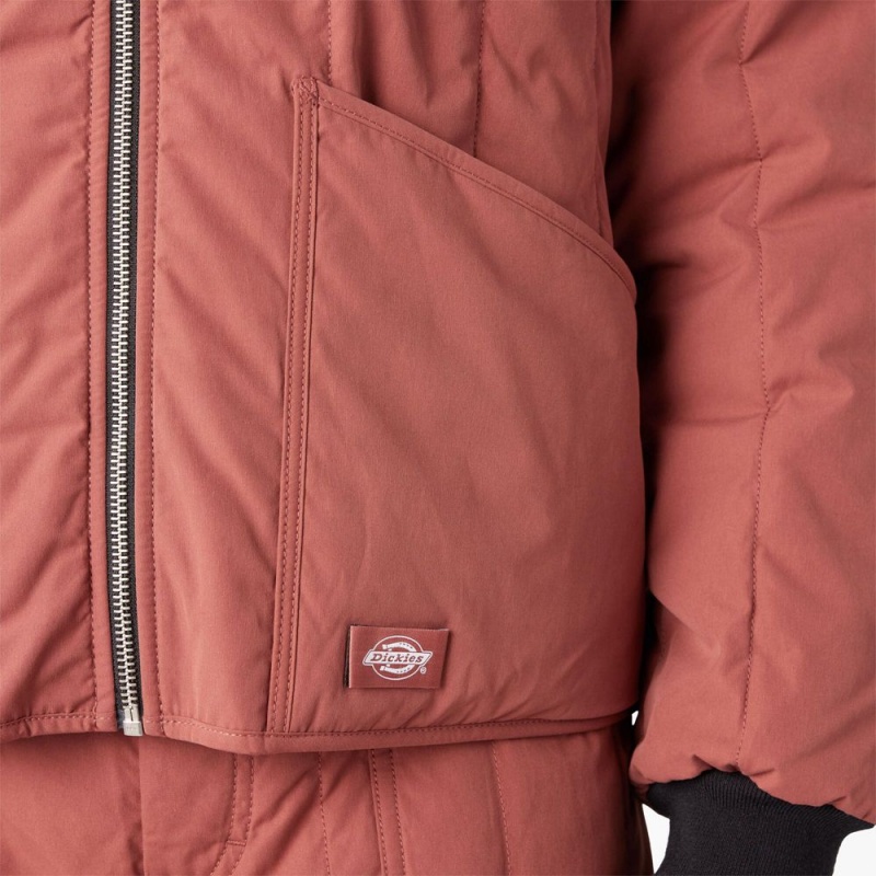 Men's Dickies Premium Collection Quilted Jacket Pink | 864735MGR