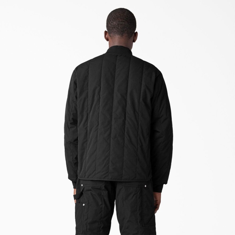 Men's Dickies Premium Collection Quilted Jacket Black | 479258ONF