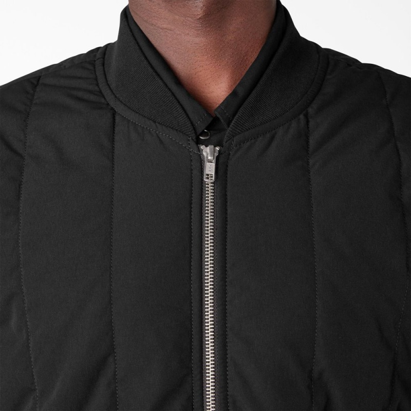 Men's Dickies Premium Collection Quilted Jacket Black | 479258ONF