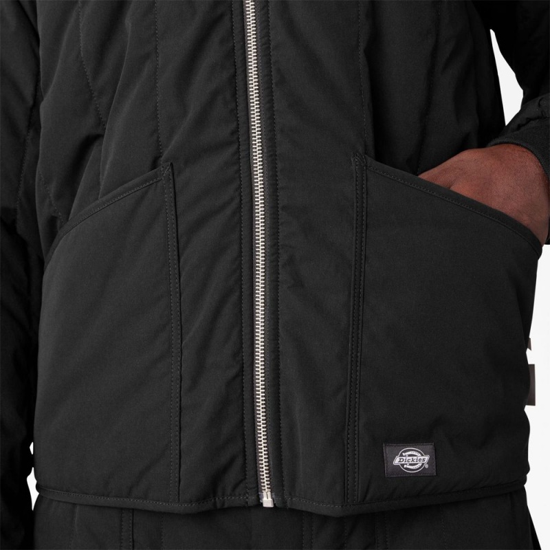 Men's Dickies Premium Collection Quilted Jacket Black | 479258ONF