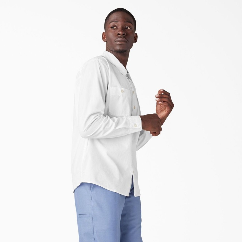 Men's Dickies Premium Collection Service Shirt White | 521076HIY