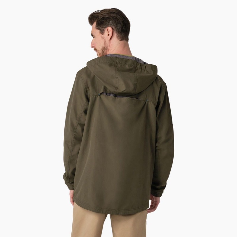 Men's Dickies ProTect Cooling Hooded Ripstop Jacket Green | 479183WFG