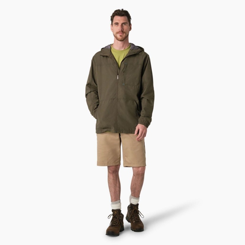 Men's Dickies ProTect Cooling Hooded Ripstop Jacket Green | 479183WFG