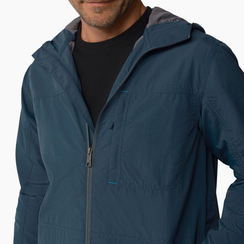 Men's Dickies ProTect Cooling Hooded Ripstop Jacket Blue | 948102RCY