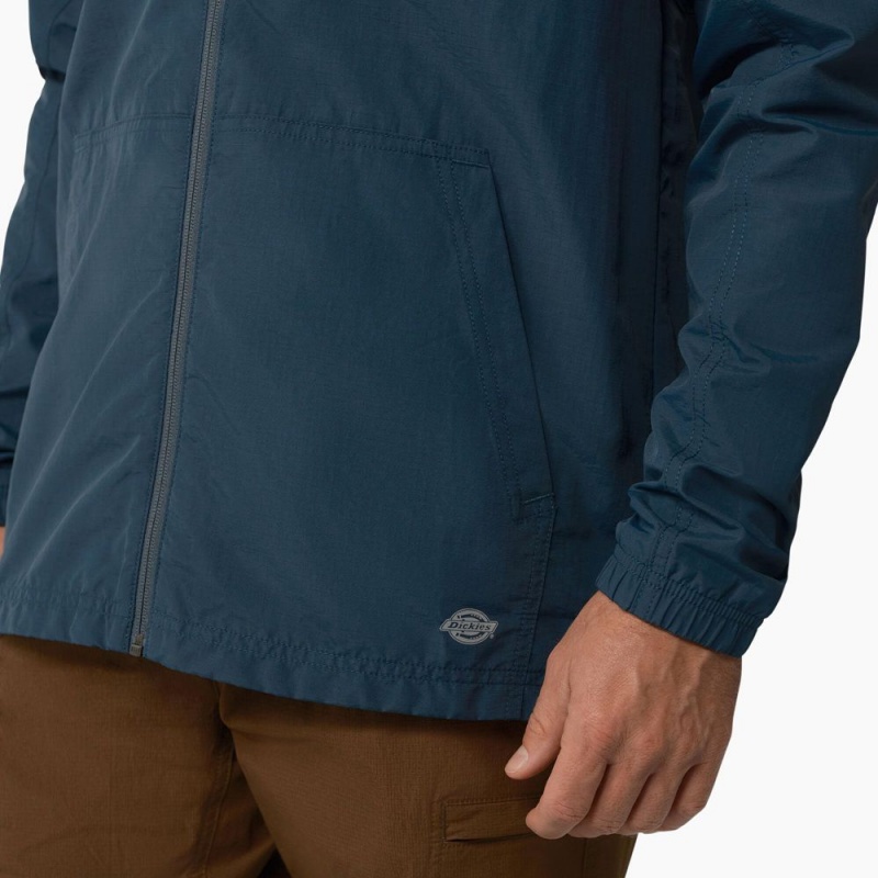 Men's Dickies ProTect Cooling Hooded Ripstop Jacket Blue | 948102RCY