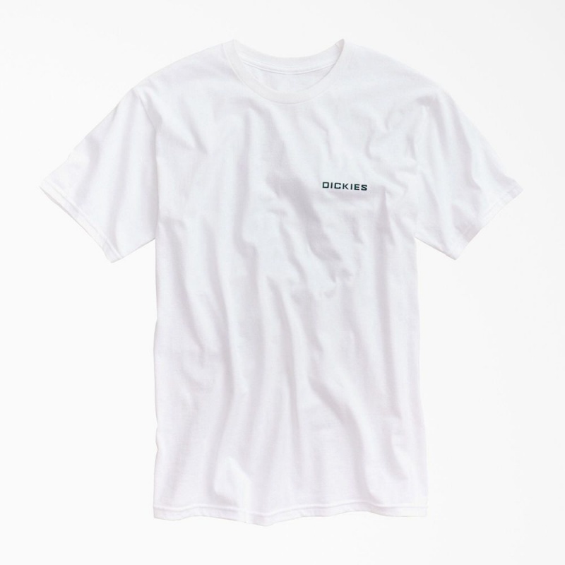 Men's Dickies Quality Workwear Graphic T-Shirt White | 836510WDR