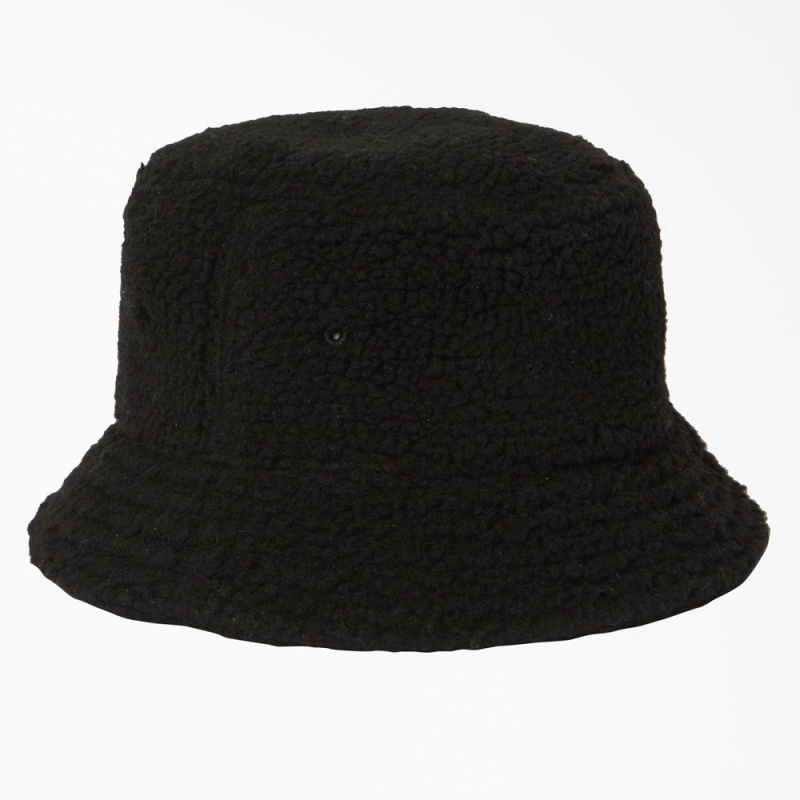 Men's Dickies Red Chute Fleece Bucket Hat Black | 241938EZF