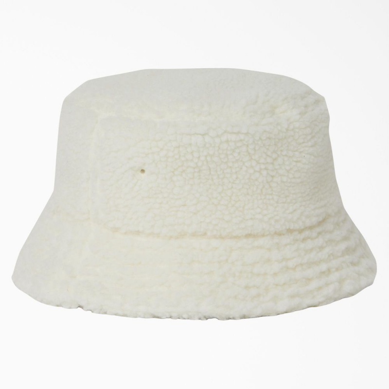 Men's Dickies Red Chute Fleece Bucket Hat White | 253914KQG