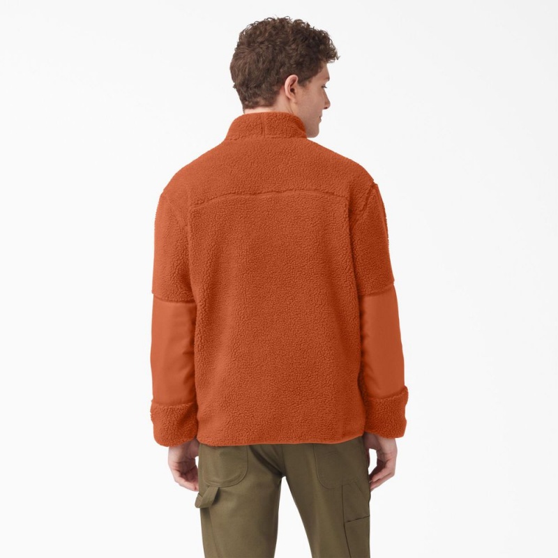 Men's Dickies Red Chute Fleece Jacket Orange | 285943VPE