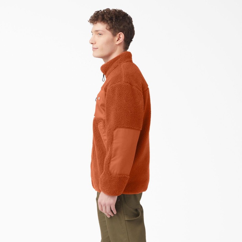 Men's Dickies Red Chute Fleece Jacket Orange | 285943VPE