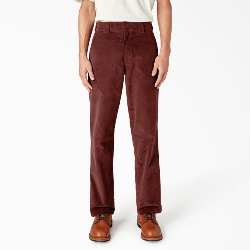 Men\'s Dickies Regular Fit Corduroy Pants Red | 650329OHS