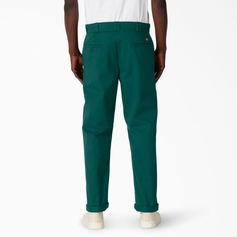 Men's Dickies Regular Fit Cuffed Work Pants Green | 549762IXR