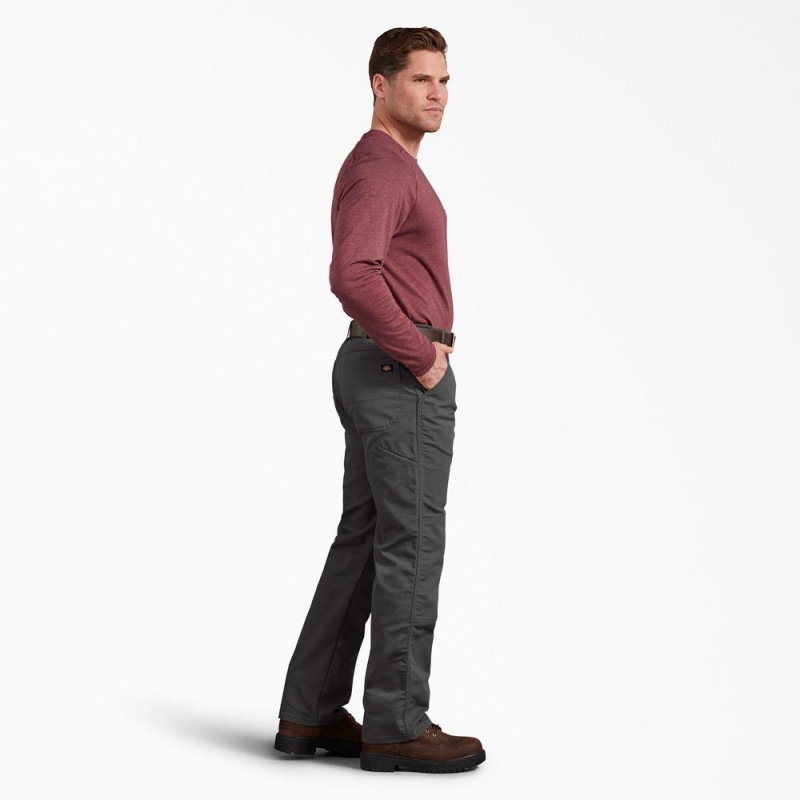 Men's Dickies Regular Fit Duck Double Knee Pants Grey | 350684GJQ