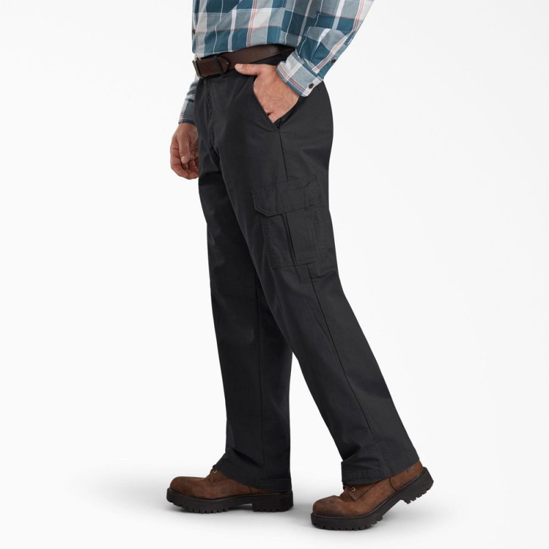 Men's Dickies Regular Fit Ripstop Cargo Pants Black | 763825ZQO