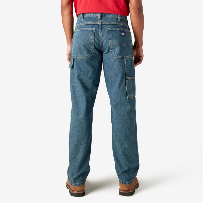 Men's Dickies Relaxed Fit Carpenter Jeans Blue | 238401JAK