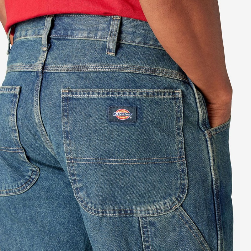 Men's Dickies Relaxed Fit Carpenter Jeans Blue | 238401JAK