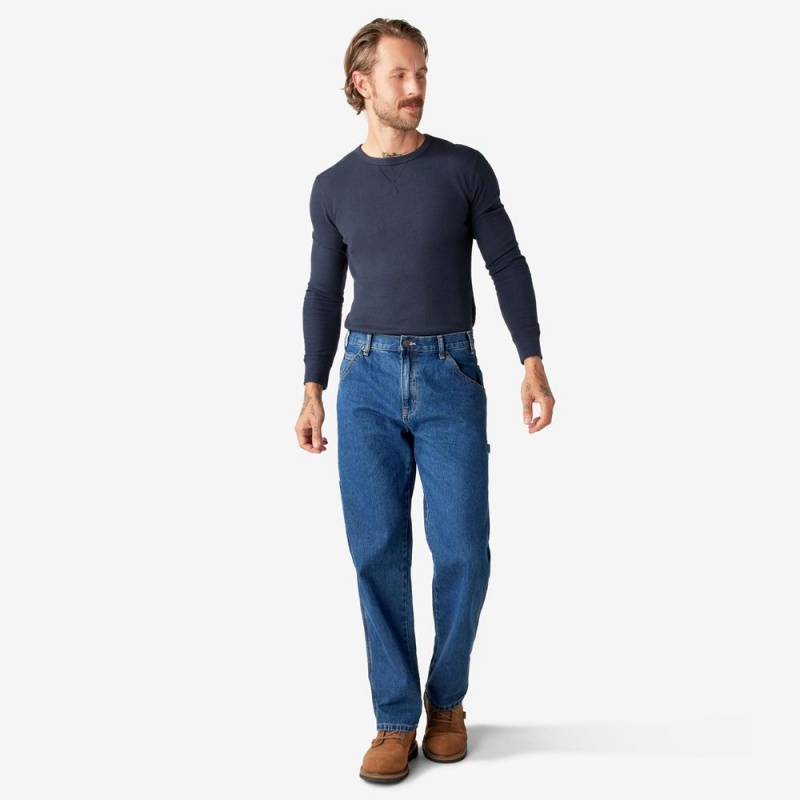 Men's Dickies Relaxed Fit Carpenter Jeans Blue | 496032OLN