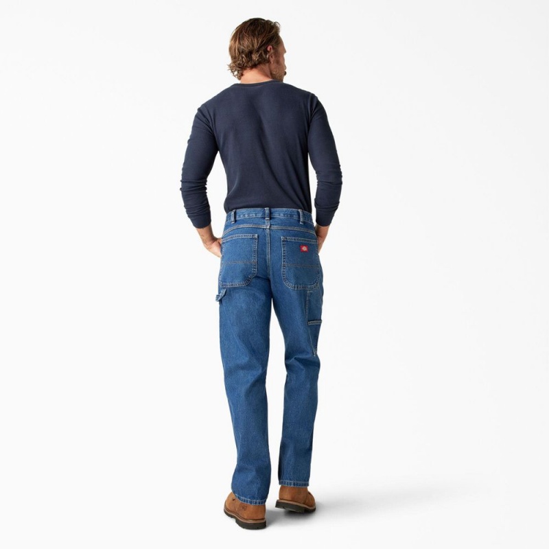 Men's Dickies Relaxed Fit Carpenter Jeans Blue | 496032OLN