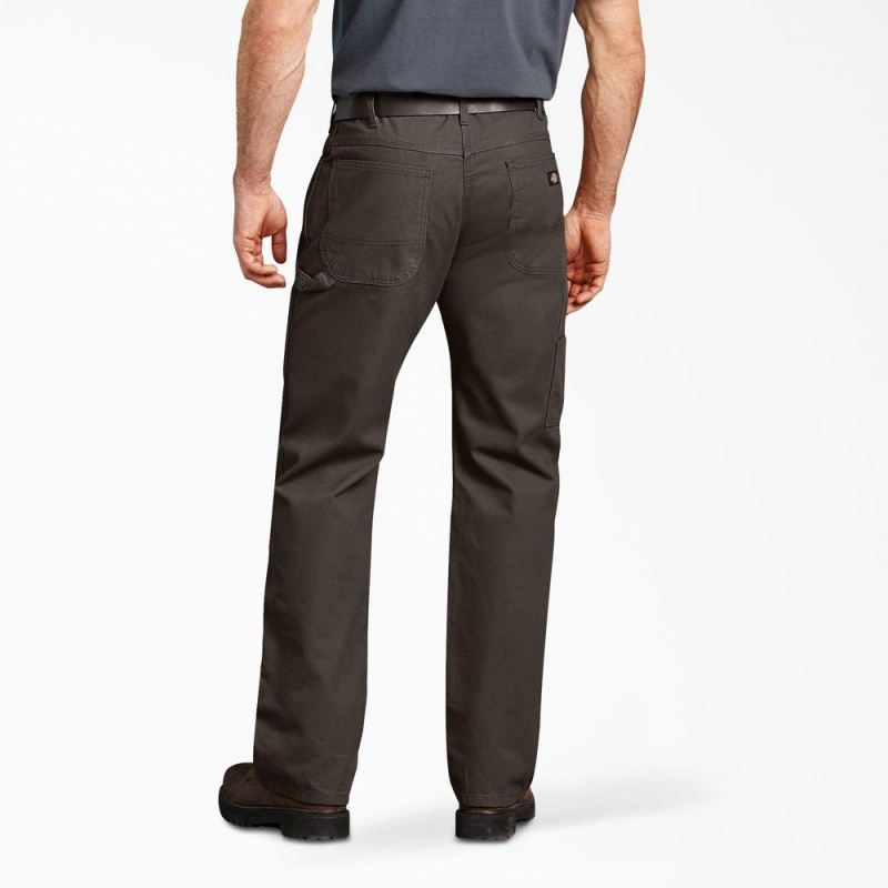 Men's Dickies Relaxed Fit Duck Carpenter Pants Green | 983204RGB