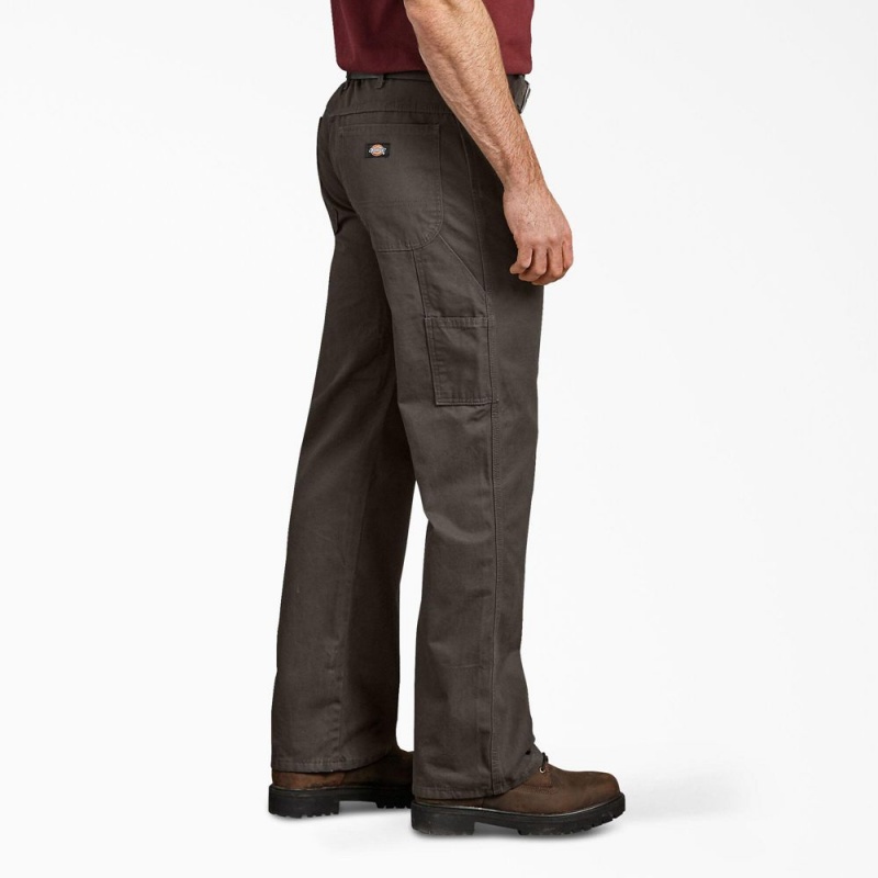 Men's Dickies Relaxed Fit Duck Carpenter Pants Green | 983204RGB