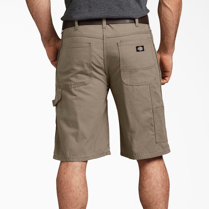 Men's Dickies Relaxed Fit Duck Carpenter Shorts Brown | 401795XCD