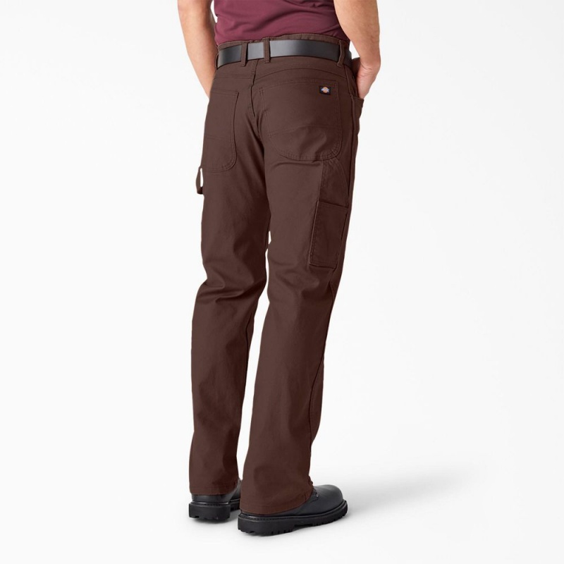 Men's Dickies Relaxed Fit Heavyweight Duck Carpenter Pants Brown | 094316DKB